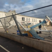 Daños en el colegio de La Zarza. / Cedida