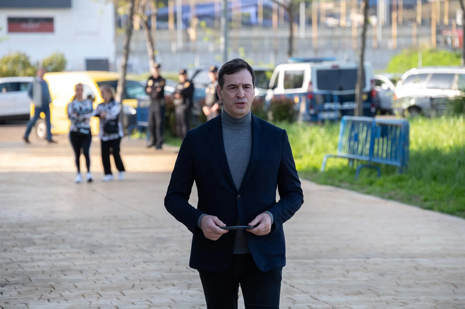 David Sánchez, hermano del presidente del Gobierno, acude a los juzgados de Badajoz durante la instrucción del caso. / LP