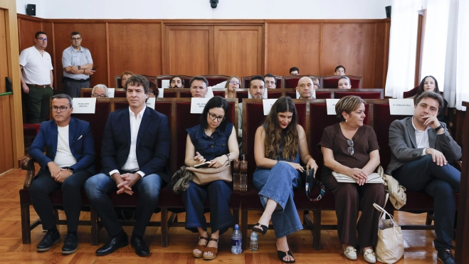 Banquillo de acusados en la Audiencia de Badajoz. / Pool-Efe Banquillo de acusados en la Audiencia de Badajoz. / Pool-Efe
