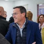 El candidato del PSOE a la Presidencia de la Junta, Miguel Ángel Gallardo, este viernes en Mérida. / LP