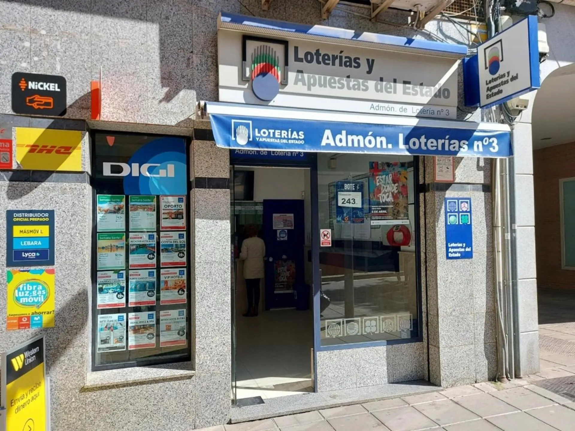 Administración donde se validó el boleto en Villanueva de la Serena. / LP