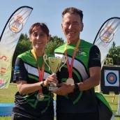 Sara Mínguez y Antonio Retamal, que consiguieron la medalla de plata en la modalidad de Equipo Mixto de Arco Recurvo. / LP 
