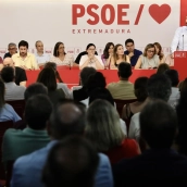 El Comité Regional del PSOE de Extremadura celebrado este jueves en Mérida. / LP