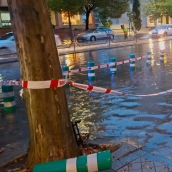 inundaciones de calles en Cáceres este jueves. / LP