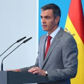 El presidente del Gobierno, Pedro Sánchez, en una rueda de prensa en La Moncloa. / LP El presidente del Gobierno, Pedro Sánchez, en una rueda de prensa en La Moncloa. / LP