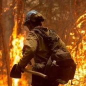 Un bombero forestal en una imagen de archivo. / LP