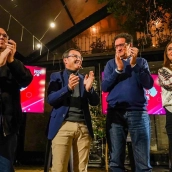 Acto público celebrado en Coria con Óscar López y Miguel Ángel Gallardo. / LP