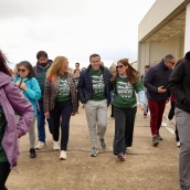 Gallardo en su visita a Navaconcejo y Plasencia, este domingo. / LP