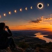 El eclipse se iniciará, para Extremadura, a las 19.36 en la parte más al norte (Baños de Montemayor). / LP El eclipse se iniciará, para Extremadura, a las 19.36 en la parte más al norte (Baños de Montemayor). / LP