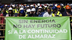 Manifestación de la plataforma 'Sí a Almaraz, Sí al futuro' en días pasados. / LP