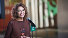 La vicepresidenta primera y ministra de Hacienda, María Jesús Montero. / LP