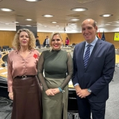 La consejera de Hacienda, Elena Manzano, junto a otros integrantes del equipo extremeño en la reunión del Consejo de Política Fiscal y Financiera. / LP