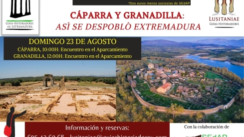 EuropaPress 7724553 cartel paseos guiados caparra granadilla organizados guias historiadores