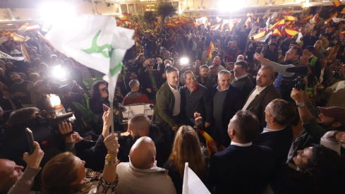 Acto de campaña de Vox este lunes en Mérida en el Hotel Las Lomas. / LP