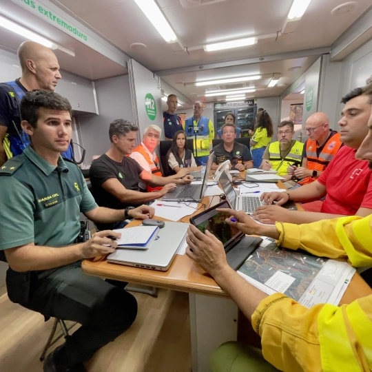 Último CECOPI en Pinofranqueado presidido esta vez por Fernando Manzano, Secretario General de Interior, Emergencias y Protección Civil en Junta de Extremadura. / LP Último CECOPI en Pinofranqueado presidido esta vez por Fernando Manzano, Secretario General de Interior, Emergencias y Protección Civil en Junta de Extremadura. / LP