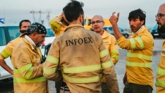 Bomberos forestales conductores adscritos al Plan de Lucha contra Incendios Forestales de Extremadura (Infoex) este verano. / LP
