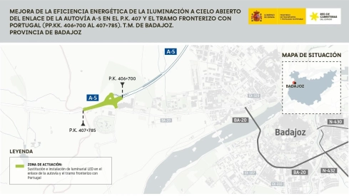 Mapa de actuación del Ministerio de Transportes en la variante Norte de la A5 en Badajoz. / LP Mapa de actuación del Ministerio de Transportes en la variante Norte de la A5 en Badajoz. / LP