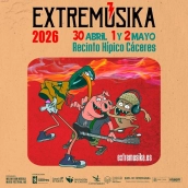 Cartel de Extremúsica en Cáceres en 2026. / LP Cartel de Extremúsica en Cáceres en 2026. / LP