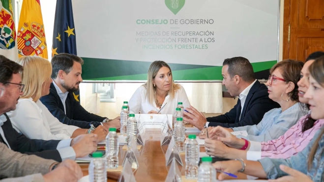 Consejo de Gobierno celebrada en Vegas de Coria este martes. / LP Consejo de Gobierno celebrada en Vegas de Coria este martes. / LP