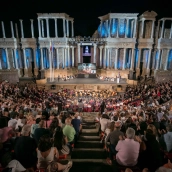 El teatro romano de Mérida acoge la entrega de las Medallas de Extremadura cada 7 de septiembre. / LP El teatro romano de Mérida acoge la entrega de las Medallas de Extremadura cada 7 de septiembre. / LP