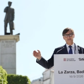 l presidente de la Generalitat de Cataluña, Salvador Illa, este miércoles en La Zarza. / LP l presidente de la Generalitat de Cataluña, Salvador Illa, este miércoles en La Zarza. / LP