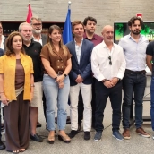 La consejera de Educación, Sandra Valencia, con representantes de PIDE, CSIF, ANPE y UGT, tras firmar el acuedo de mejoras retributivas y laborales de los docentes. / LP La consejera de Educación, Sandra Valencia, con representantes de PIDE, CSIF, ANPE y UGT, tras firmar el acuedo de mejoras retributivas y laborales de los docentes. / LP