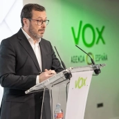 El portavoz nacional de Vox, José Antonio Fúster, este lunes en Madrid. / EP El portavoz nacional de Vox, José Antonio Fúster, este lunes en Madrid. / EP