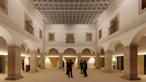 Imagen virtual de cómo quedará la reforma del Palacio de Justicia de Mérida. / LP Imagen virtual de cómo quedará la reforma del Palacio de Justicia de Mérida. / LP