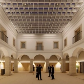 Recreación de cómo quedará el patio central del Palacio Justicia Mérida. / LP Recreación de cómo quedará el patio central del Palacio Justicia Mérida. / LP