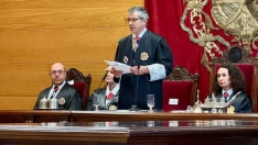 El fiscal superior, Francisco Javier Montero Juanes, presentó en Cáceres la Memoria de 2025. / LP