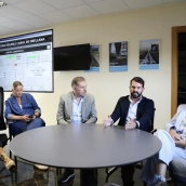 Cita en Acedera, durante el acto de entrega de las obras de modernización de regadíos de la Comunidad General de Regantes de Orellana. / LP Cita en Acedera, durante el acto de entrega de las obras de modernización de regadíos de la Comunidad General de Regantes de Orellana. / LP
