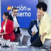 Rueda de prensa posterior al Consejo de Ministros celebrado este martes en La Moncloa. / EP 