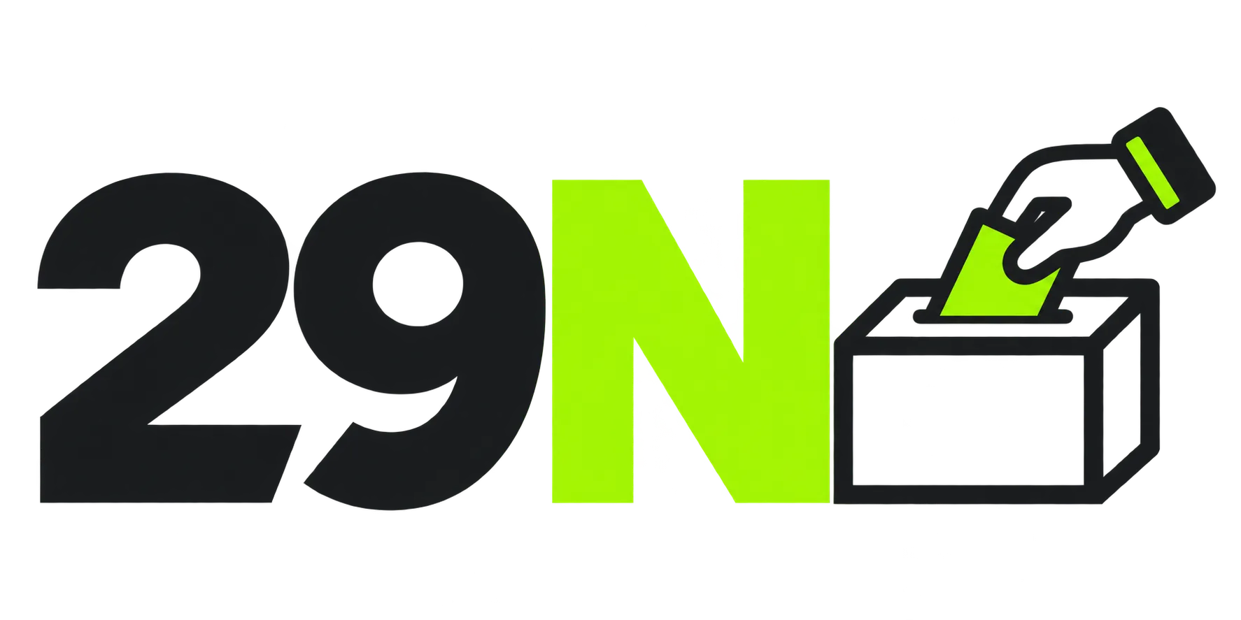Logotipo 29N con urna y papeleta