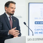El vicepresidente de la Junta de Extremadura, Abel Bautista, este miércoles en Mérida. / LP El vicepresidente de la Junta de Extremadura, Abel Bautista, este miércoles en Mérida. / LP