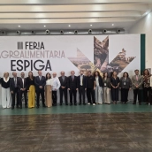 Autoridades en la inauguración en IFEBA de la III Feria Agroalimentaria Espiga de Caja Rural de Extremadura. / LP+