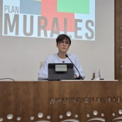 La presidenta de la Diputación de Badajoz, Raquel del Puerto, presentó este lunes el Plan de Murales de la provincia. / LP La presidenta de la Diputación de Badajoz, Raquel del Puerto, presentó este lunes el Plan de Murales de la provincia. / LP