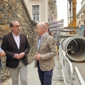 El alcalde de Cáceres, Rafael Mateos, junto a Pedro Muriel y Víctor Bazo. / LP