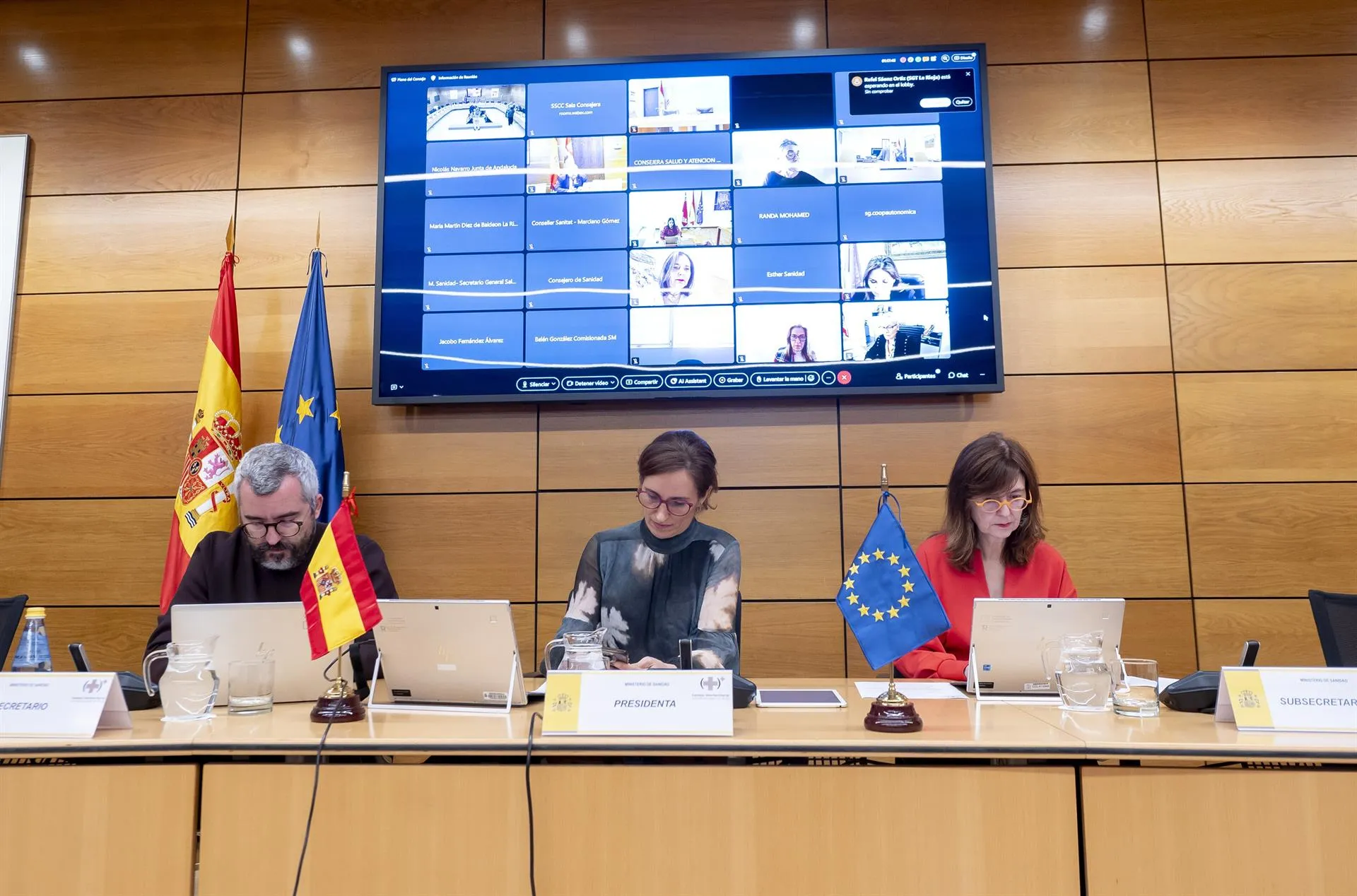La ministra de Sanidad, Mónica García, en el Consejo Interterritorial del Sistema Nacional de Salud (CISNS). / LP 