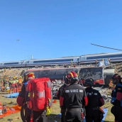 El accidente ferroviario registrado este miércoles en Urda (Toledo) deja al menos 68 fallecidos, según las informaciones disponibles. / GC El accidente ferroviario registrado este miércoles en Urda (Toledo) deja al menos 68 fallecidos, según las informaciones disponibles. / GC