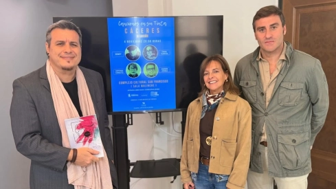 Presentación de la cuarta edición de Canciones en su tinta, el ciclo que organiza el Ayuntamiento de Cáceres. / LP Presentación de la cuarta edición de Canciones en su tinta, el ciclo que organiza el Ayuntamiento de Cáceres. / LP