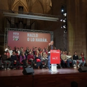 Pedro Sánchez en Cáceres este domingo. / LP Pedro Sánchez en Cáceres este domingo. / LP