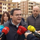El candidato del PSOE a la Presidencia de la Junta de Extremadura, Miguel Ángel Gallardo, en Cáceres. / LP El candidato del PSOE a la Presidencia de la Junta de Extremadura, Miguel Ángel Gallardo, en Cáceres. / LP