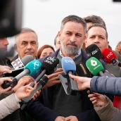 Santiago Abascal, presidente de Vox, en una visita a Casares de las Hurdes en las elecciones del 21D. / LP Santiago Abascal, presidente de Vox, en una visita a Casares de las Hurdes en las elecciones del 21D. / LP