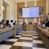Presentación al Consejo Rector de la entidad el 'bidbook', el documento oficial en el que se plasma el proyecto de Cáceres 2031. / LP Presentación al Consejo Rector de la entidad el 'bidbook', el documento oficial en el que se plasma el proyecto de Cáceres 2031. / LP