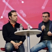 Carlos Cuerpo y Miguel Ángel Gallardo en un acto en la Cámara de Comercio de Badajoz este miércoles. / LP Carlos Cuerpo y Miguel Ángel Gallardo en un acto en la Cámara de Comercio de Badajoz este miércoles. / LP