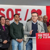 Miguel Ángel Gallardo, el lunes pasado, tras presentar su dimisión junto a su equipo. / LP