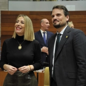 La diputada y candidata del PP a la Presidencia de la Junta, María Guardiola, y el diputado y secretario general del PP, Abel Bautista, en la Asamblea. / LP La diputada y candidata del PP a la Presidencia de la Junta, María Guardiola, y el diputado y secretario general del PP, Abel Bautista, en la Asamblea. / LP