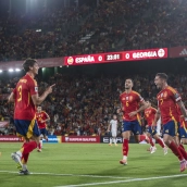 Yeremy Pino de España celebra un gol durante el partido entre España y Georgia en el Estadio Manuel Martínez Valero el 11 de octubre pasado. / Europa Press Yeremy Pino de España celebra un gol durante el partido entre España y Georgia en el Estadio Manuel Martínez Valero el 11 de octubre pasado. / Europa Press
