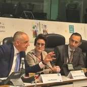 La presidenta de la Diputación de Badajoz, Raquel del Puerto, en Bruselas este martes. / DIP DE BADAJOZ