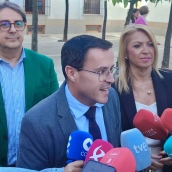 El secretario general del PSOE de Extremadura, Miguel Ángel Gallardo,  este viernes en la Asamblea. EP